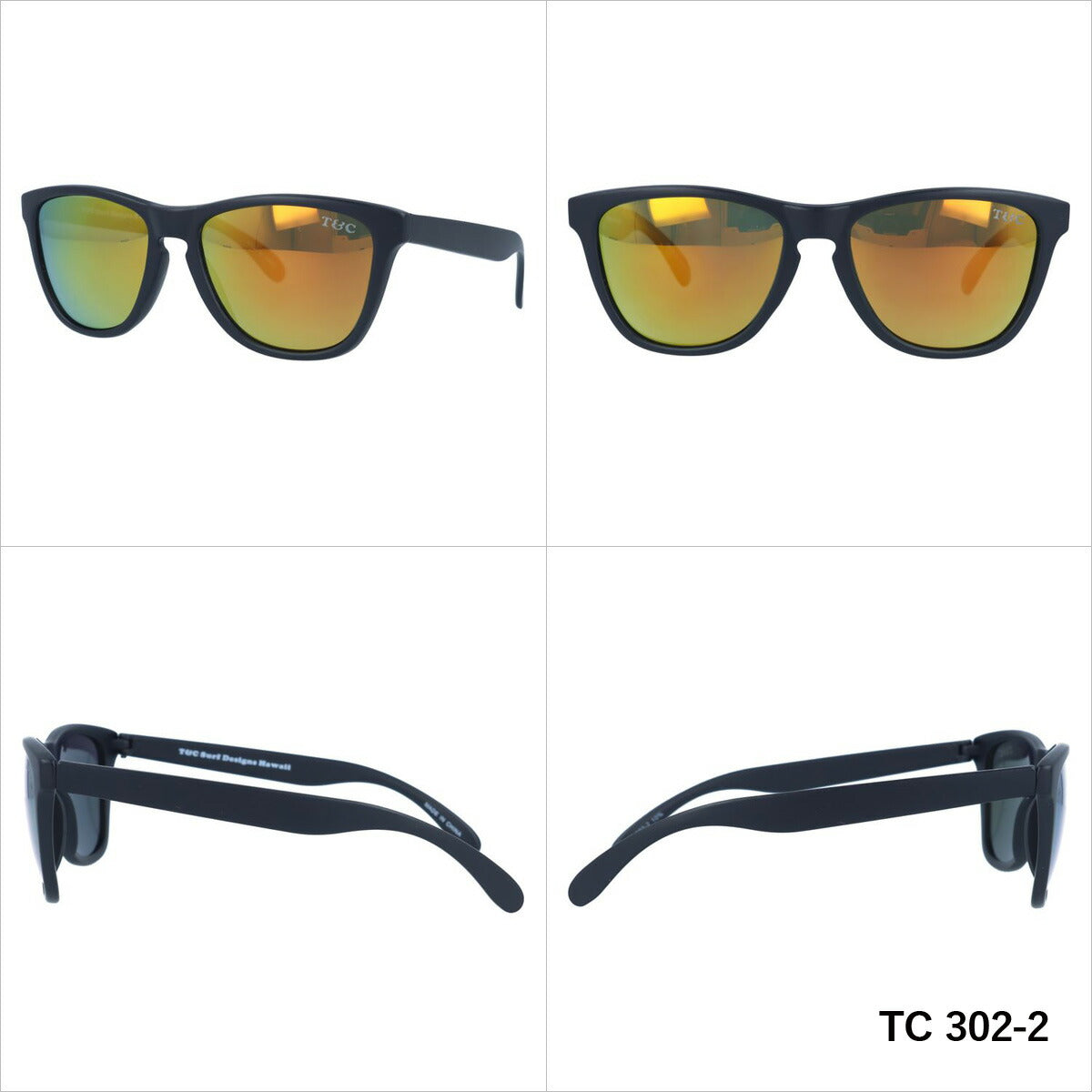 タウン&カントリー 偏光サングラス ミラーレンズ アジアンフィット Town & Country TC 302 全4カラー 54サイズ ウェリントン メンズ レディース 川 海 釣り フィッシング 運転 ドライブ