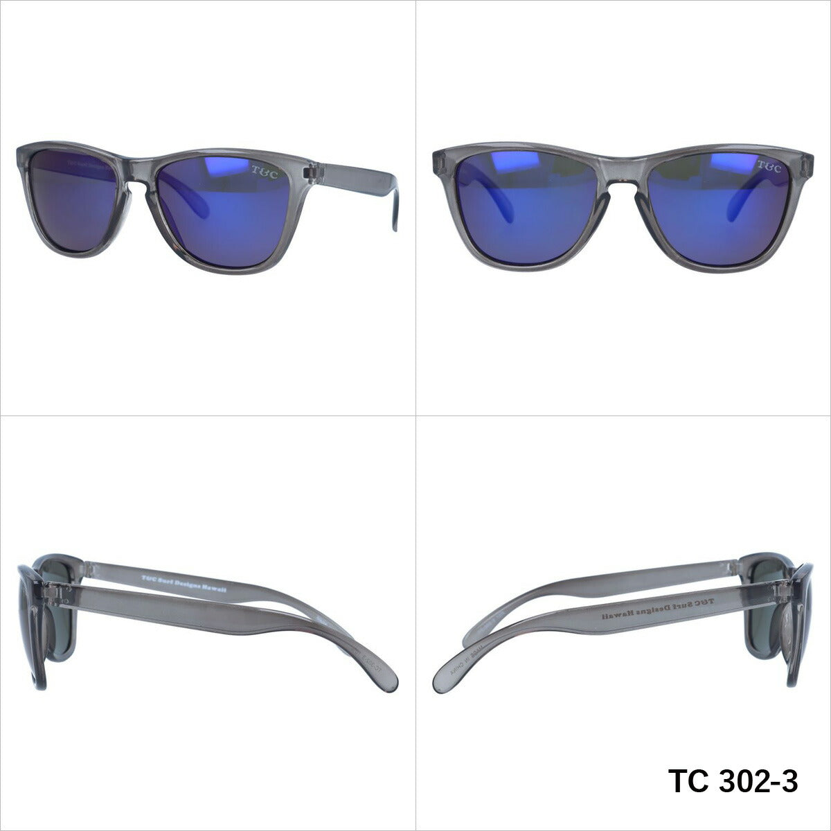 タウン&カントリー 偏光サングラス ミラーレンズ アジアンフィット Town & Country TC 302 全4カラー 54サイズ ウェリントン メンズ レディース 川 海 釣り フィッシング 運転 ドライブ
