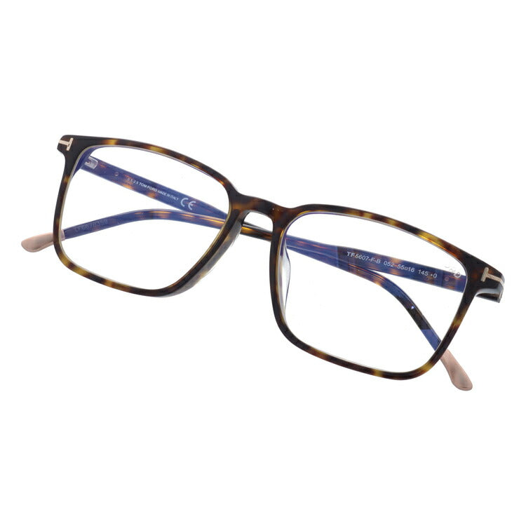 【選べる15色 ライトカラーレンズ】トムフォード ライトカラー サングラス TOM FORD FT5607FB 052 55 (TF5607FB 052 55) アジアンフィット スクエア型 メンズ レディース アウトドア 運転 ドライブ レジャー UVカット 伊達 メガネ 眼鏡