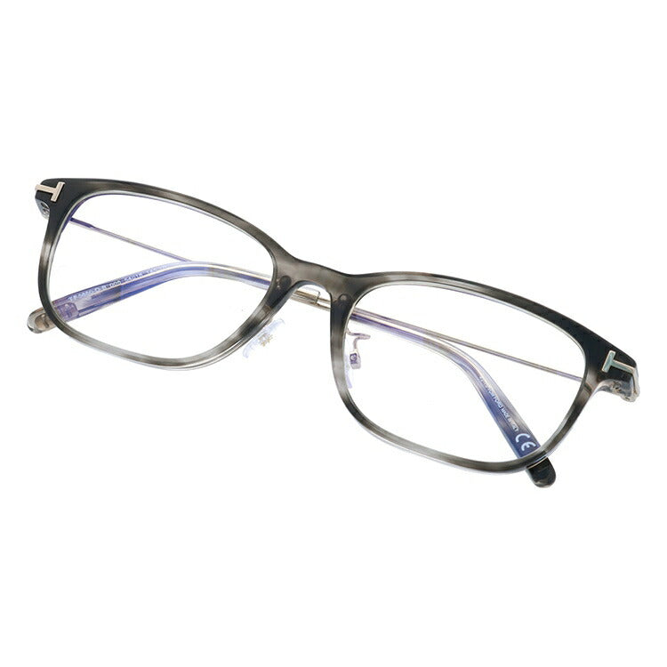 【伊達ブルーライトカットレンズ付】トムフォード メガネ TOM FORD メガネフレーム 眼鏡 FT5650DB 005 54 (TF5650DB 005 54) 調整可能ノーズパッド スクエア型 PC スマホ スマートフォン 度付き 度なし 伊達 メンズ レディース UVカット 紫外線 TOMFORD
