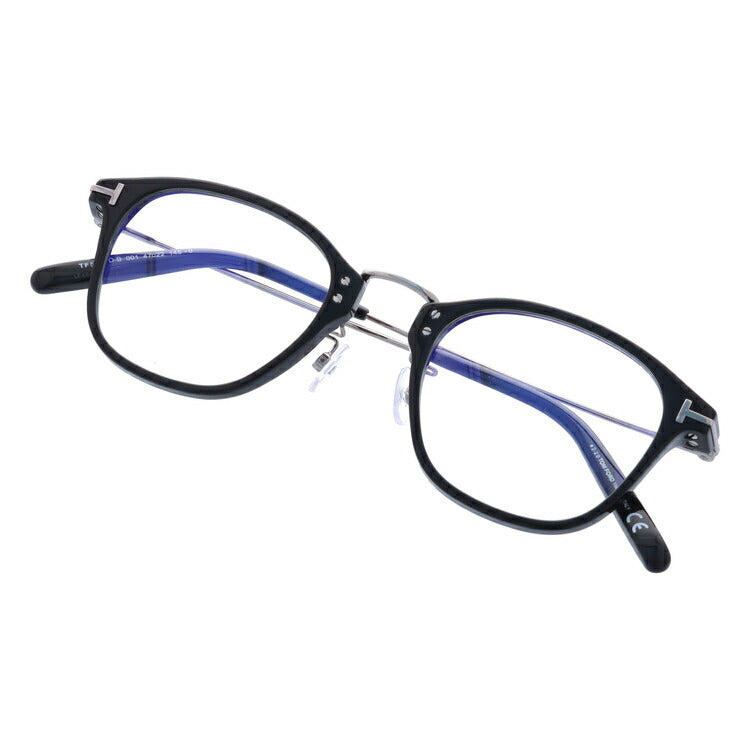 【伊達ブルーライトカットレンズ付】トムフォード メガネ TOM FORD メガネフレーム 眼鏡 FT5649DB 001 47 (TF5649DB 001 47) 調整可能ノーズパッド ウェリントン型 PC スマホ スマートフォン 度付き 度なし 伊達 メンズ レディース UVカット 紫外線 TOMFORD