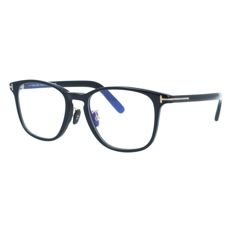 トムフォード メガネフレーム エコ 伊達メガネ アジアンフィット TOM FORD ECO FT5918-D-B 001 52サイズ (TF5918DB 001 52) ウェリントン型 ブルーライトカット サステナブル 黒縁 クロブチ ユニセックス メンズ レディース