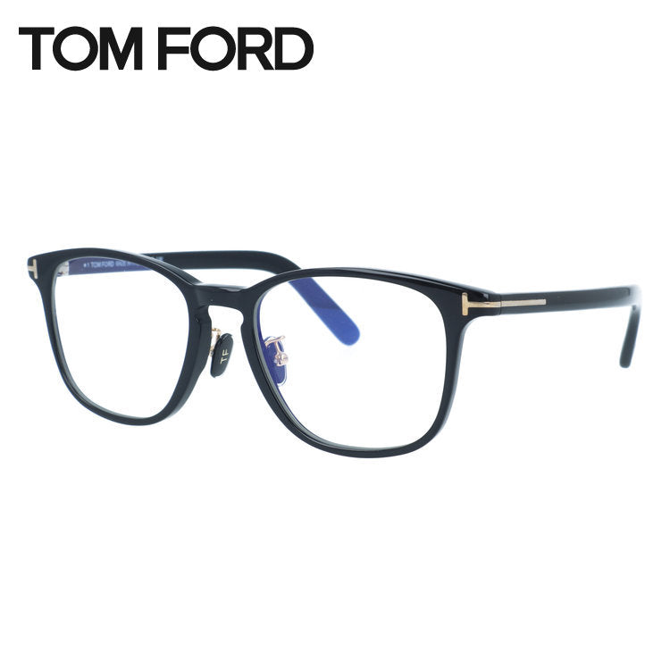 トムフォード メガネフレーム エコ 伊達メガネ アジアンフィット TOM FORD ECO FT5918-D-B 001 52サイズ (TF5918DB 001 52) ウェリントン型 ブルーライトカット サステナブル 黒縁 クロブチ ユニセックス メンズ レディース