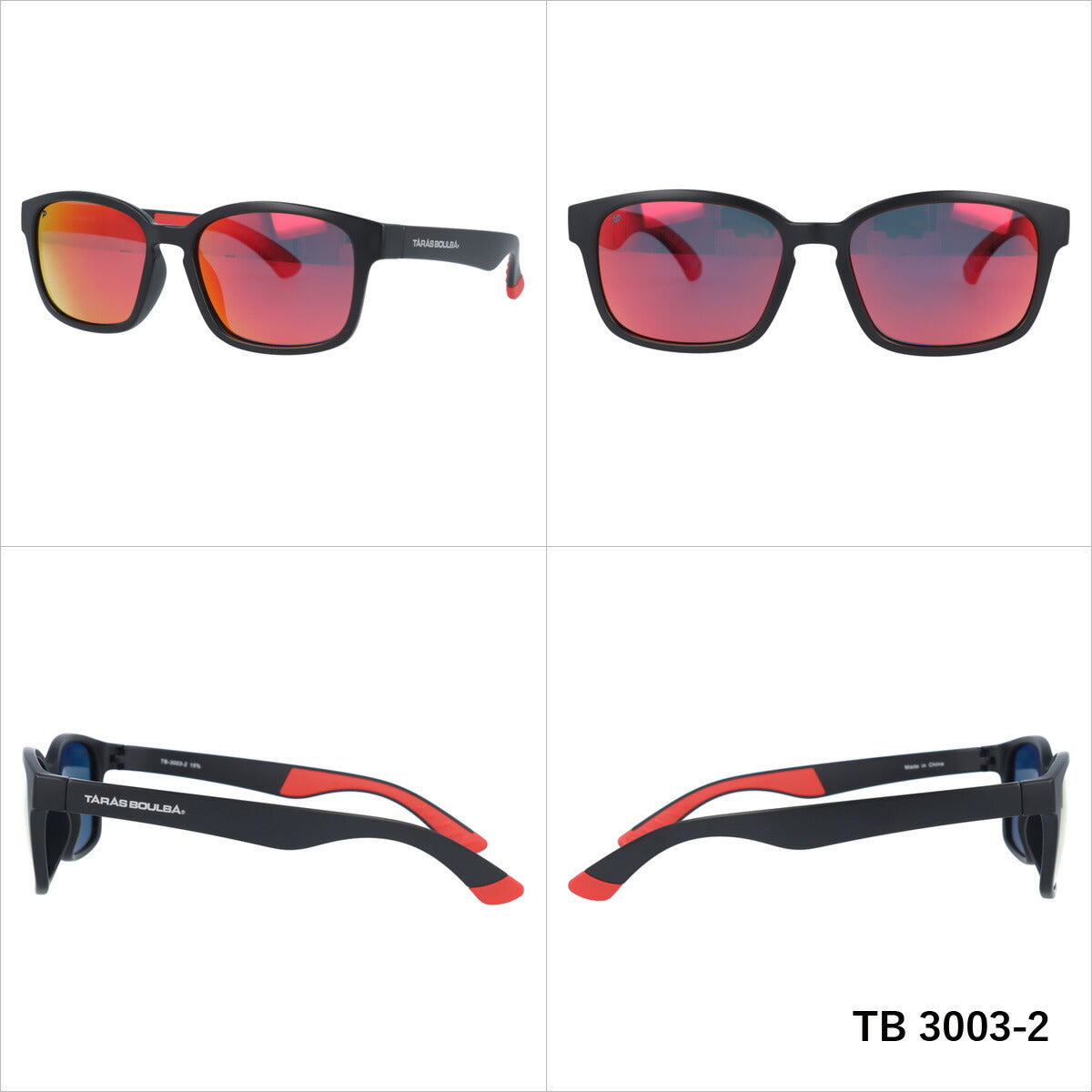 タラスブルバ 偏光 サングラス ミラーレンズ アジアンフィット TARAS BOULBA TB 3003 全2カラー 53サイズ ウェリントン型 メンズ レディース UVカット 紫外線 カラーサングラス ブランド 人気 定番 アウトドア 釣り 海 川 フィッシング ドライブ レジャー