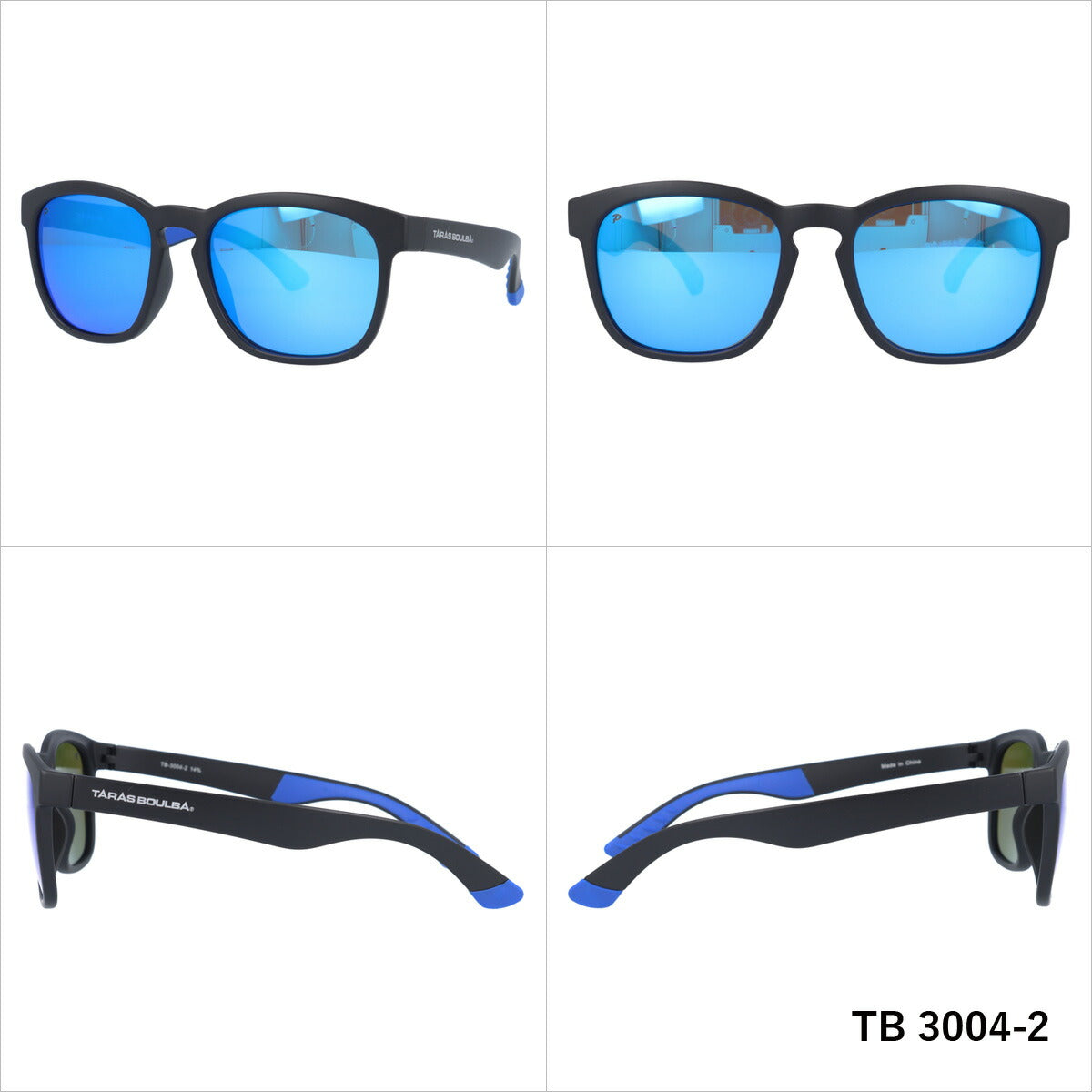 タラスブルバ 偏光 サングラス ミラーレンズ アジアンフィット TARAS BOULBA TB 3004 全2カラー 53サイズ ウェリントン型 メンズ レディース UVカット 紫外線 カラーサングラス ブランド 人気 定番 アウトドア 釣り 海 川 フィッシング ドライブ レジャー