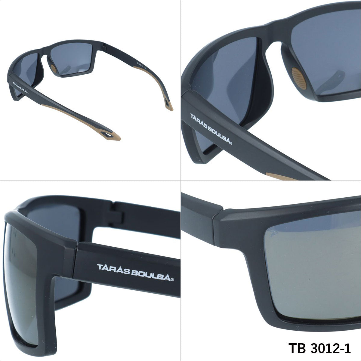 タラスブルバ サングラス 偏光サングラス ミラーレンズ アジアンフィット TARASBOULBA TB 3012 60サイズ スクエア型 ユニセックス メンズ レディース
