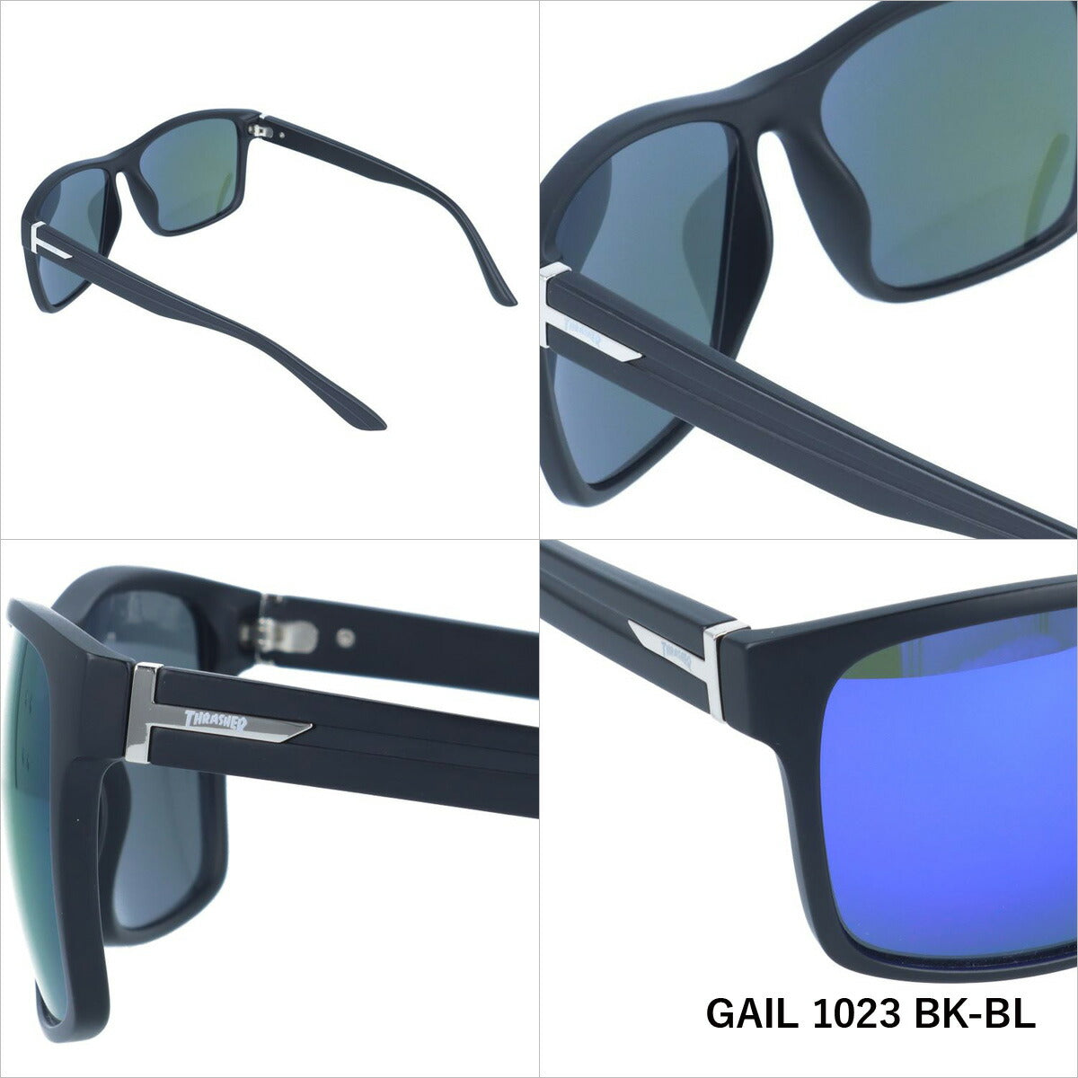 スラッシャー サングラス ミラーレンズ カラーレンズ メンズ レディース UVカット THRASHER ブランド GAIL 1023 56 ウェリントン | 紫外線 対策 おすすめ 人気 プレゼント 運転 ドライブ レジャー キャンプ アウトドア 釣り フィッシング 海 川 山 春 夏 秋 冬 ランニング