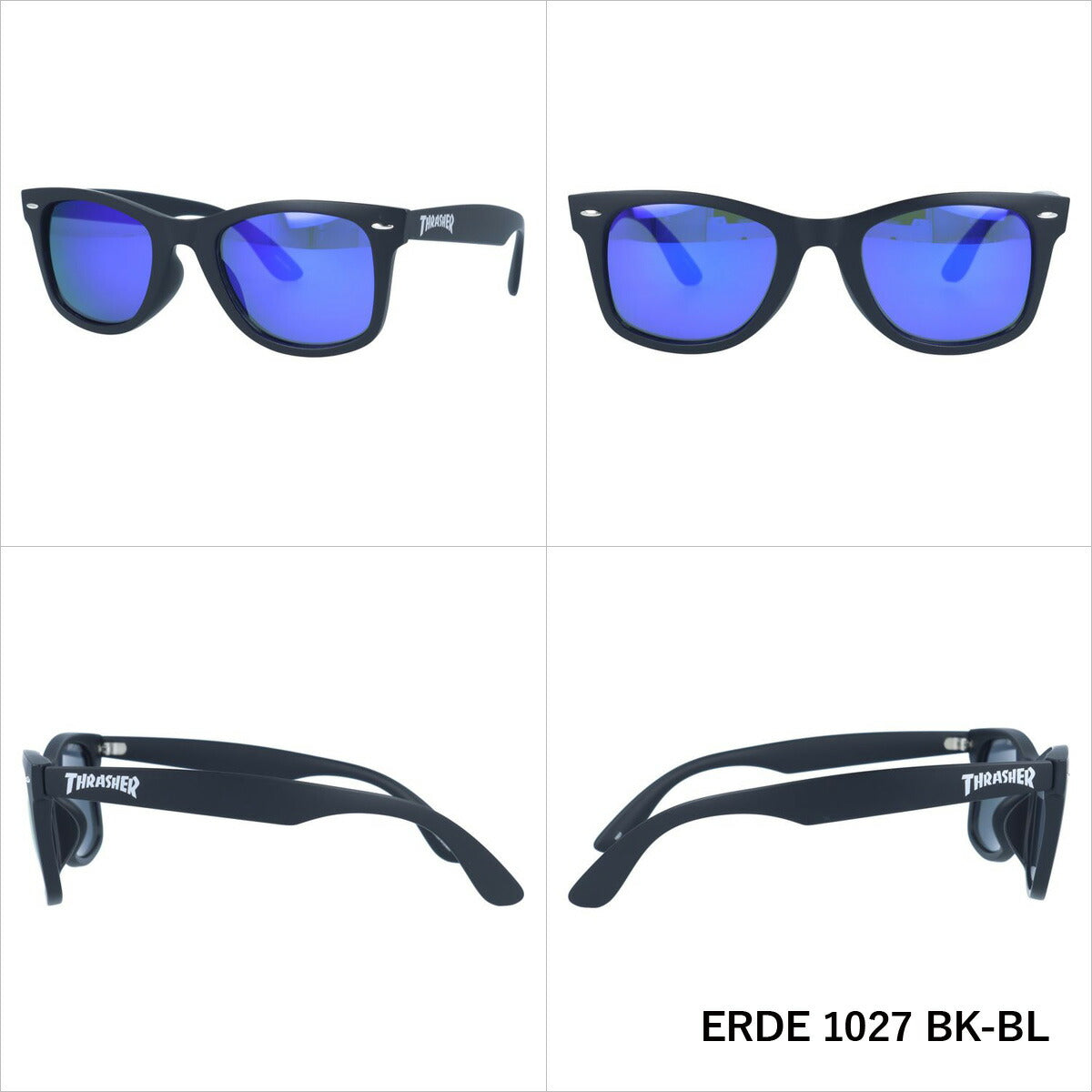 スラッシャー サングラス ミラーレンズ カラーレンズ メンズ レディース UVカット THRASHER ブランド ERDE 1027 51 ウェリントン | 紫外線 対策 おすすめ 人気 プレゼント 運転 ドライブ レジャー キャンプ アウトドア 釣り フィッシング 海 川 山 春 夏 秋 冬 ランニング
