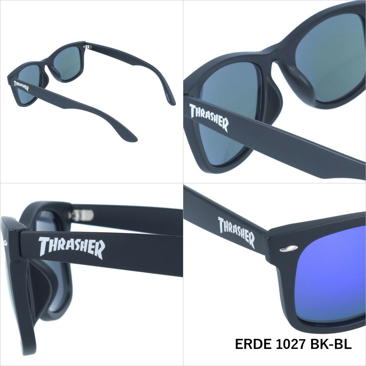 スラッシャー サングラス ミラーレンズ カラーレンズ メンズ レディース UVカット THRASHER ブランド ERDE 1027 51 ウェリントン | 紫外線 対策 おすすめ 人気 プレゼント 運転 ドライブ レジャー キャンプ アウトドア 釣り フィッシング 海 川 山 春 夏 秋 冬 ランニング