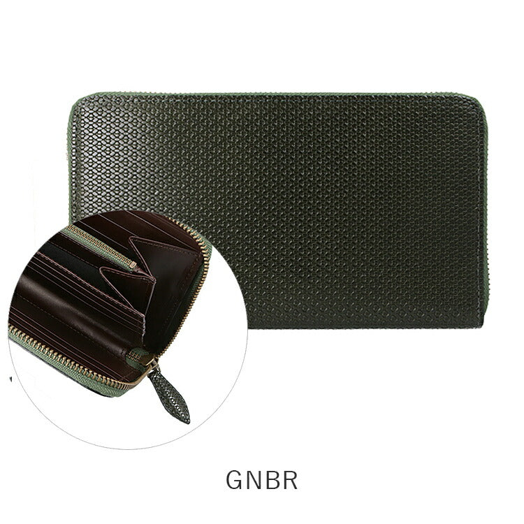 【made in Tokyo 日本製】長財布 パスポートウォレット 緑 黒 赤 青 茶 本革 イタリアンレザー 牛革(型押し)×牛革 GOHNE ゴーネ M1104-20A 全4カラー リアルレザー 型押し 小銭入れ付き メンズ 男性 夫 彼氏 息子 ラッピング無料