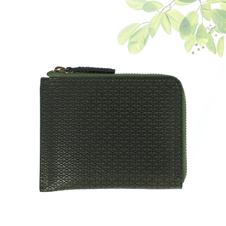 【made in Tokyo 日本製】L字ファスナー 財布 緑 黒 赤 青 茶 本革 イタリアンレザー 牛革(型押し)×牛革 GOHNE ゴーネ M1901-19A 全4カラー リアルレザー 型押し マルチケース メンズ 男性 夫 彼氏 息子 新社会人 フレッシャーズ ビジネス