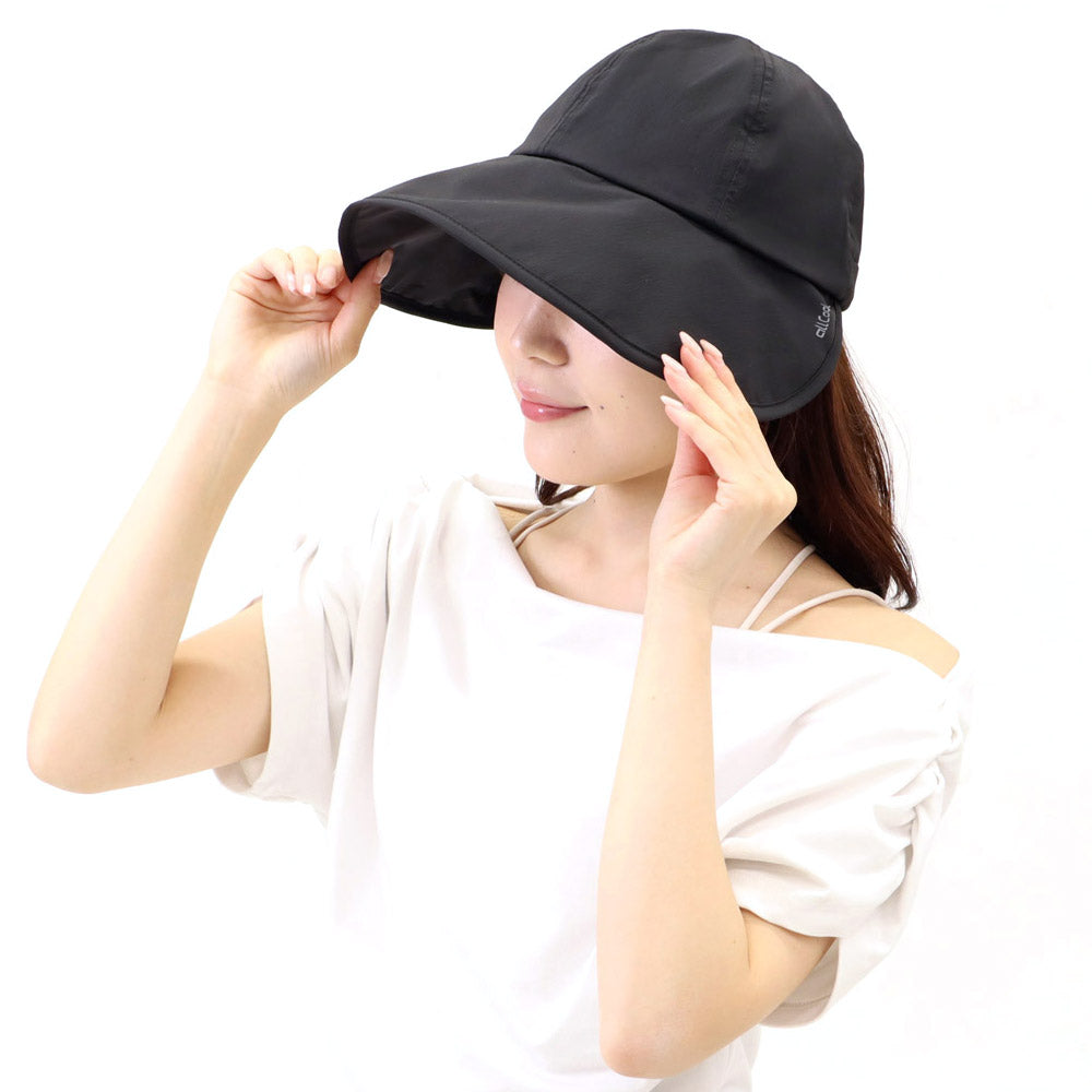 サイドシールドバイザーハット 冷感ハット 日よけ付き UPF50+ つば広ハット 帽子 キャップ 熱中症対策 紫外線対策 ALL COOL AC-SVH001 全2カラー ワイヤー内蔵で型くずれしにくい ロゴが反射素材で夜のランニング 自転車の運転に安全対策