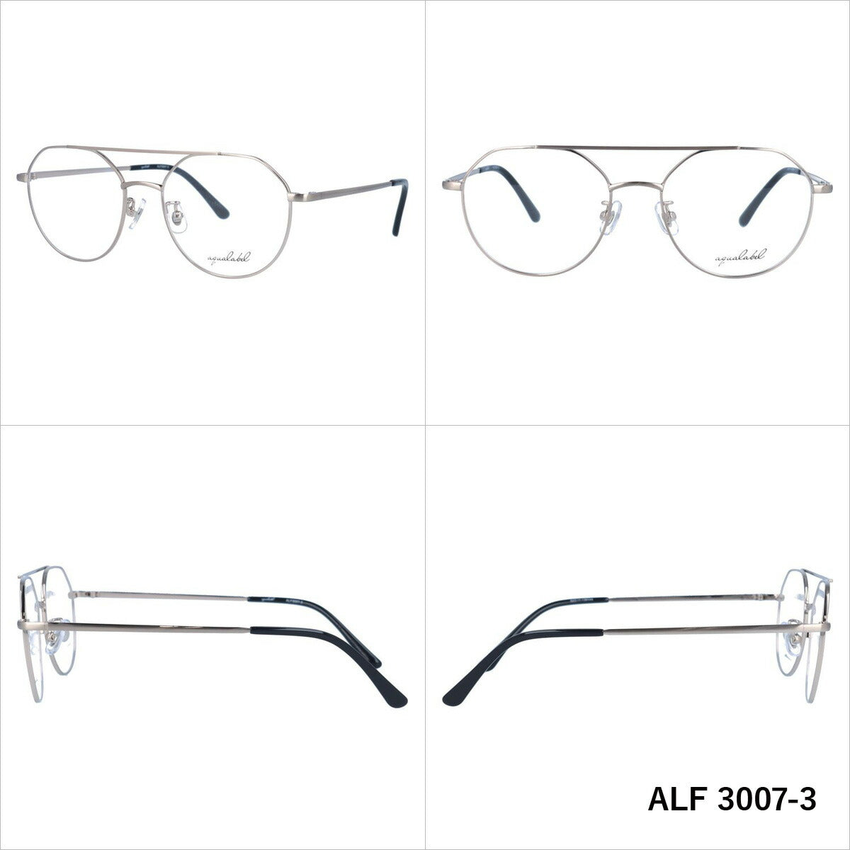 アクアレーベル メガネフレーム 伊達メガネ AQUALABEL ALF 3007 全3カラー 52サイズ クラウンパント（ウェリントン） ユニセックス メンズ レディース｜老眼鏡・PCレンズ・カラーレンズ・遠近両用対応可能 ラッピング無料