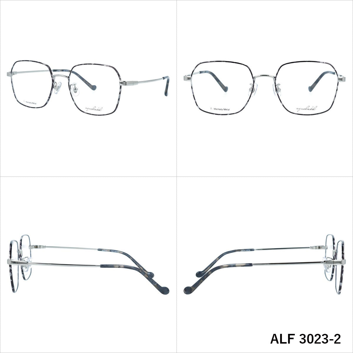 アクアレーベル メガネフレーム 伊達メガネ AQUALABEL ALF 3023 54サイズ ヘキサゴン型 ユニセックス メンズ レディース