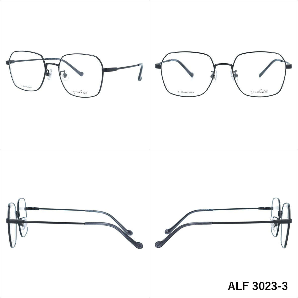 アクアレーベル メガネフレーム 伊達メガネ AQUALABEL ALF 3023 54サイズ ヘキサゴン型 ユニセックス メンズ レディース