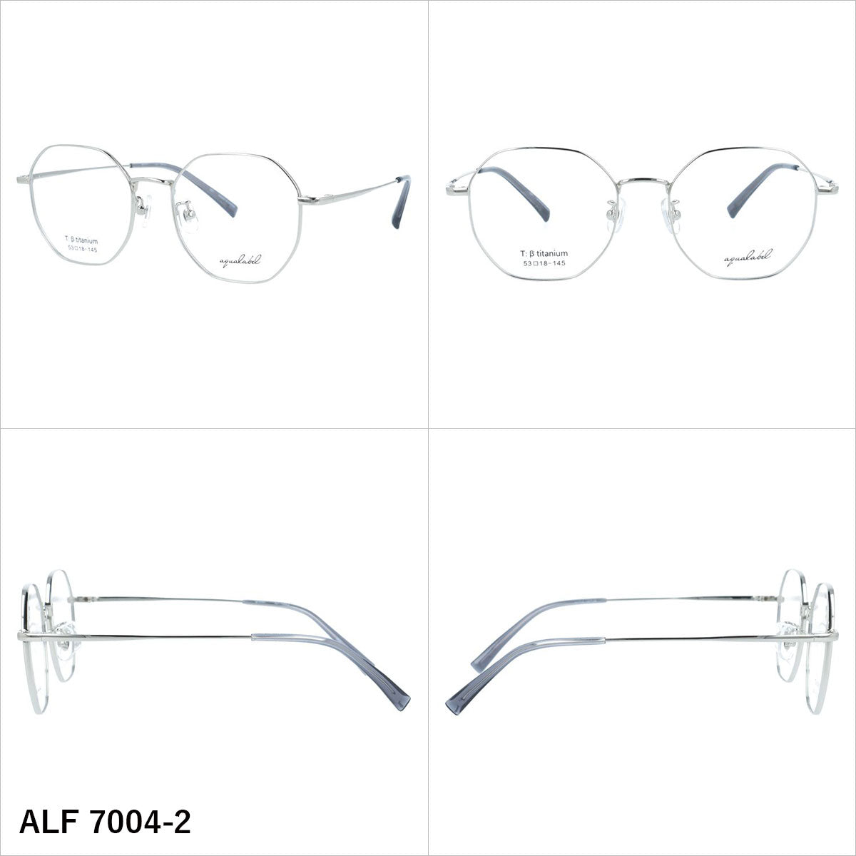 アクアレーベル メガネフレーム 伊達メガネ アジアンフィット（フルフィット） 調整可能ノーズパッド（クリングス） AQUALABEL ALF 7004 53サイズ 全3カラー オクタゴン型 ユニセックス メンズ レディース