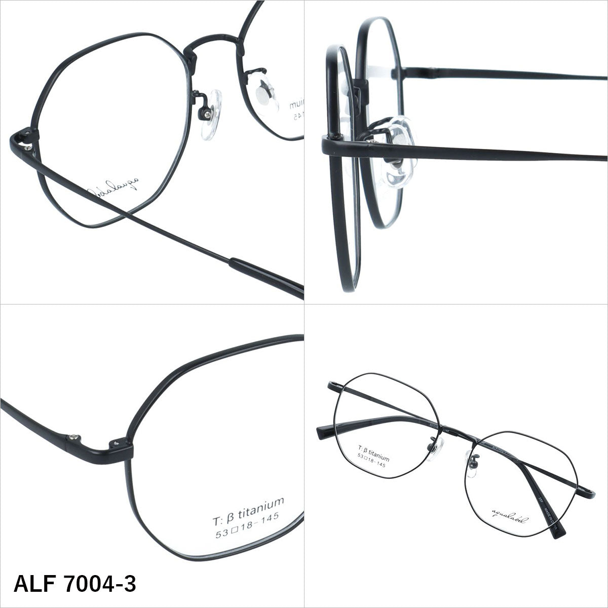 アクアレーベル メガネフレーム 伊達メガネ アジアンフィット（フルフィット） 調整可能ノーズパッド（クリングス） AQUALABEL ALF 7004 53サイズ 全3カラー オクタゴン型 ユニセックス メンズ レディース