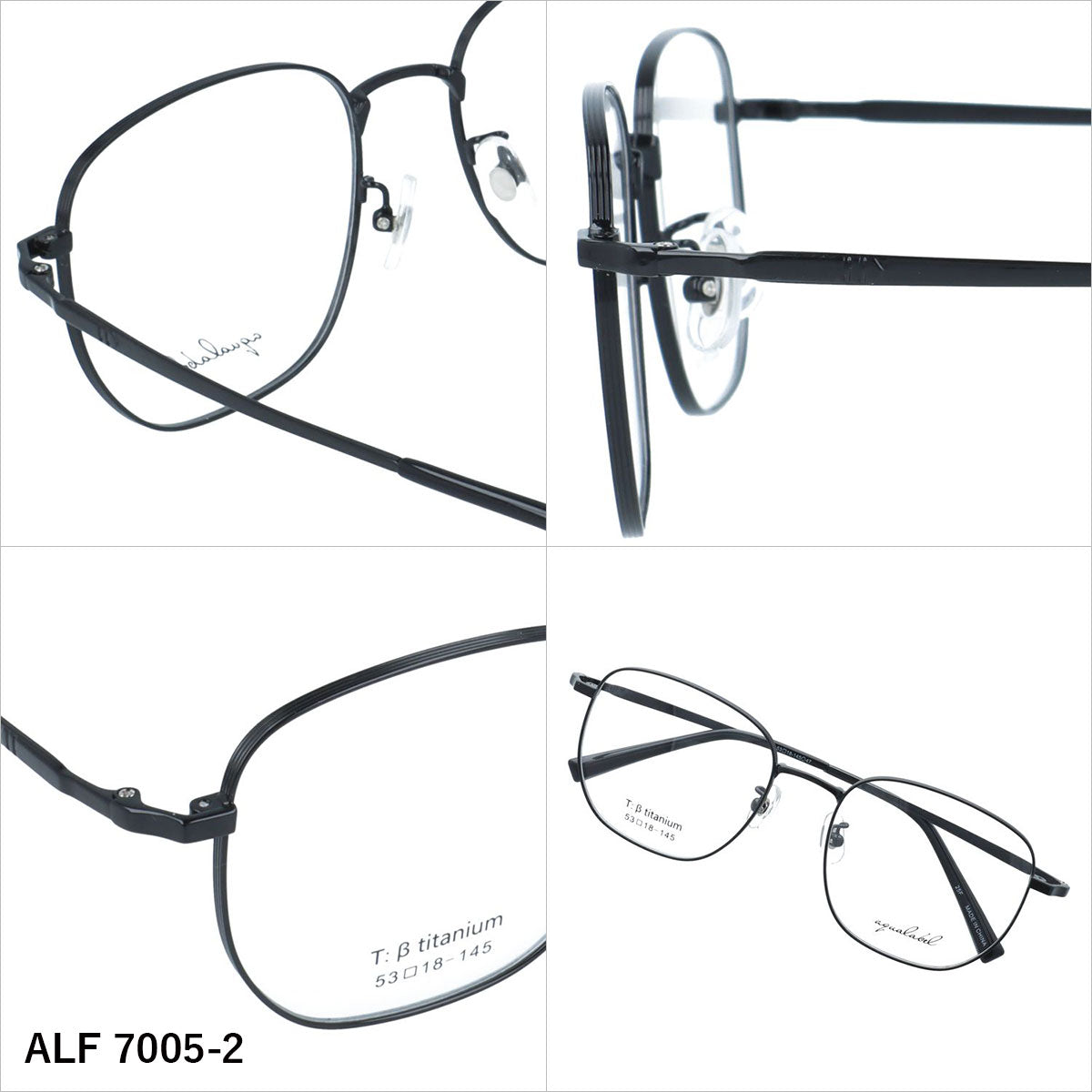 アクアレーベル メガネフレーム 伊達メガネ アジアンフィット（フルフィット） 調整可能ノーズパッド（クリングス） AQUALABEL ALF 7005 53サイズ 全3カラー スクエア型 大きめ ユニセックス メンズ レディース