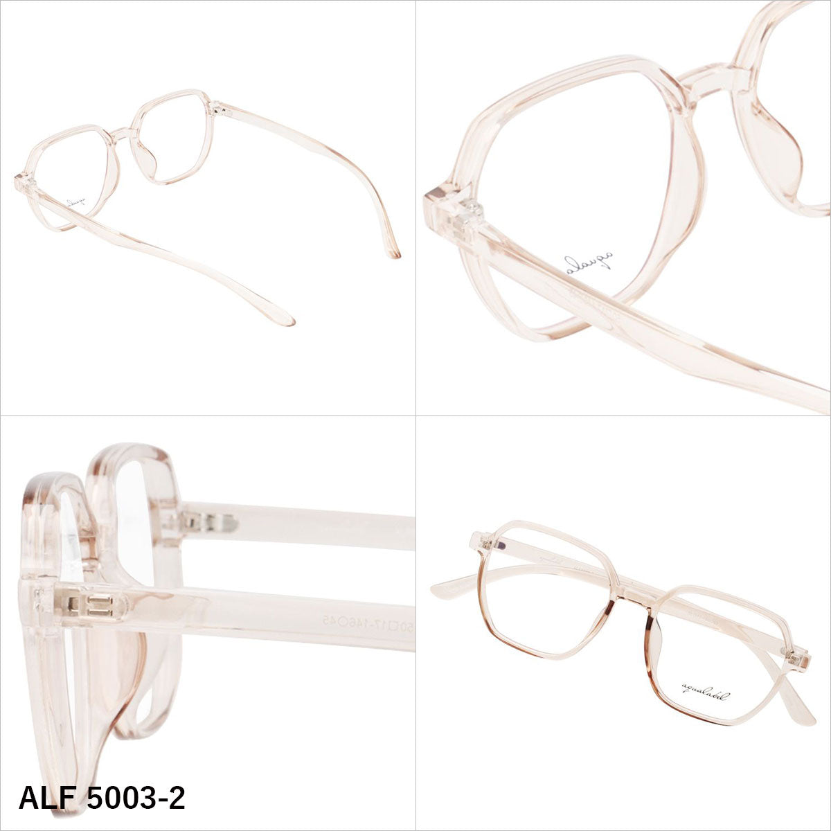 アクアレーベル メガネフレーム 伊達メガネ アジアンフィット AQUALABEL ALF 5003 50サイズ 全3カラー スクエア型 大きめ ユニセックス メンズ レディース