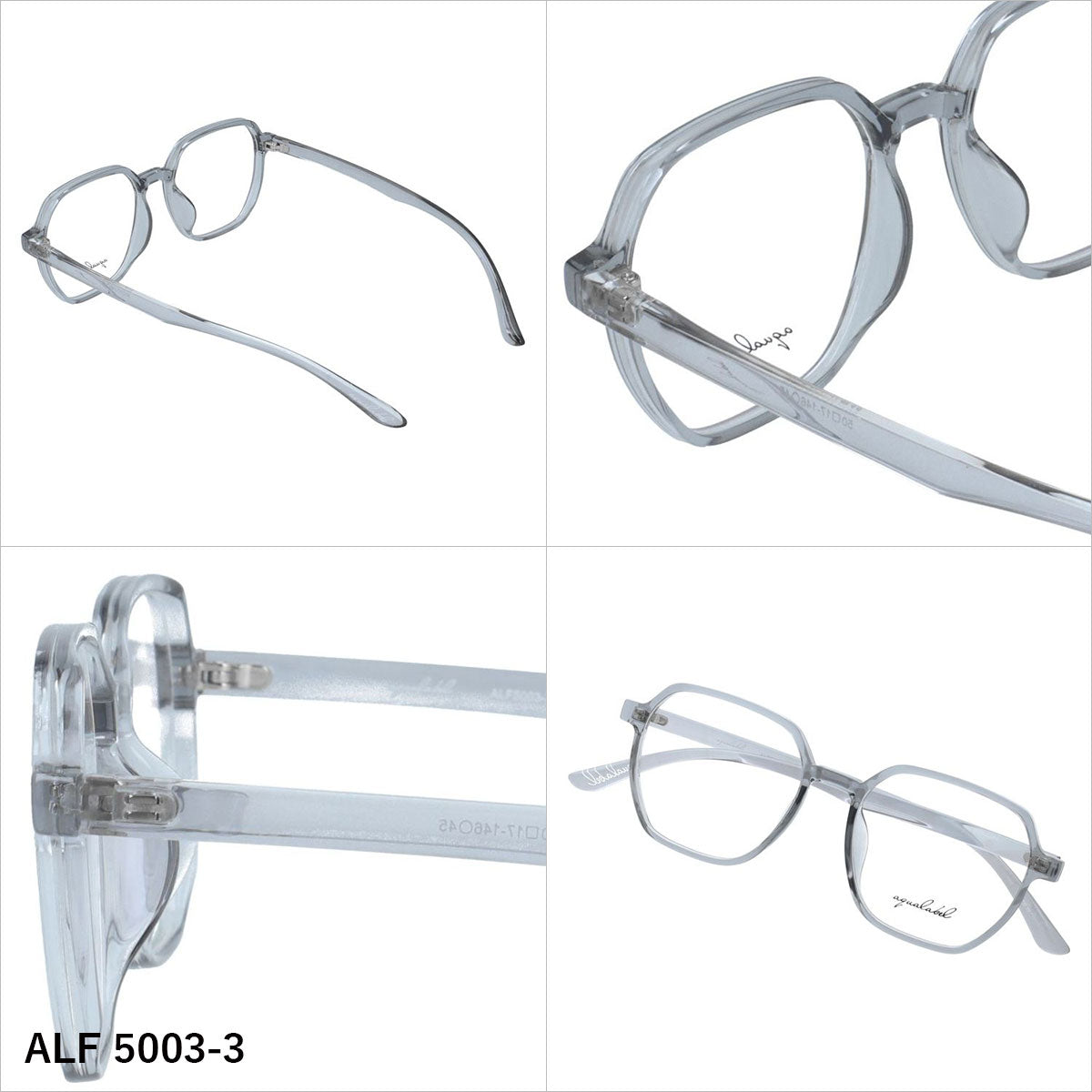 アクアレーベル メガネフレーム 伊達メガネ アジアンフィット AQUALABEL ALF 5003 50サイズ 全3カラー スクエア型 大きめ ユニセックス メンズ レディース
