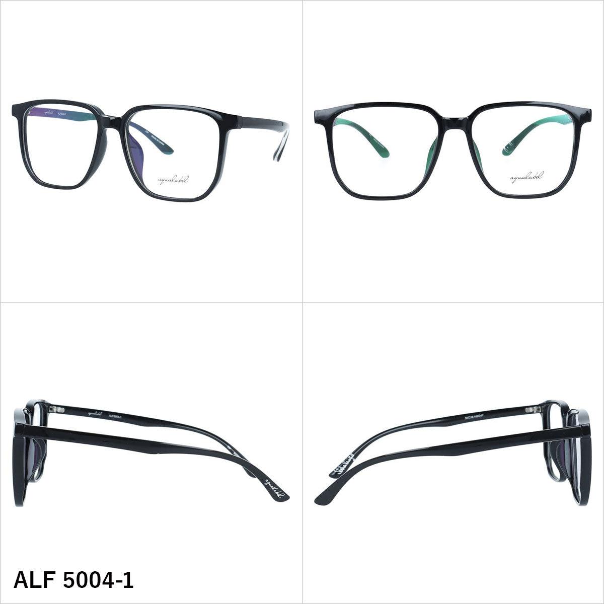 アクアレーベル メガネフレーム 伊達メガネ アジアンフィット AQUALABEL ALF 5004 55サイズ 全3カラー スクエア型 大きめ ユニセックス メンズ レディース