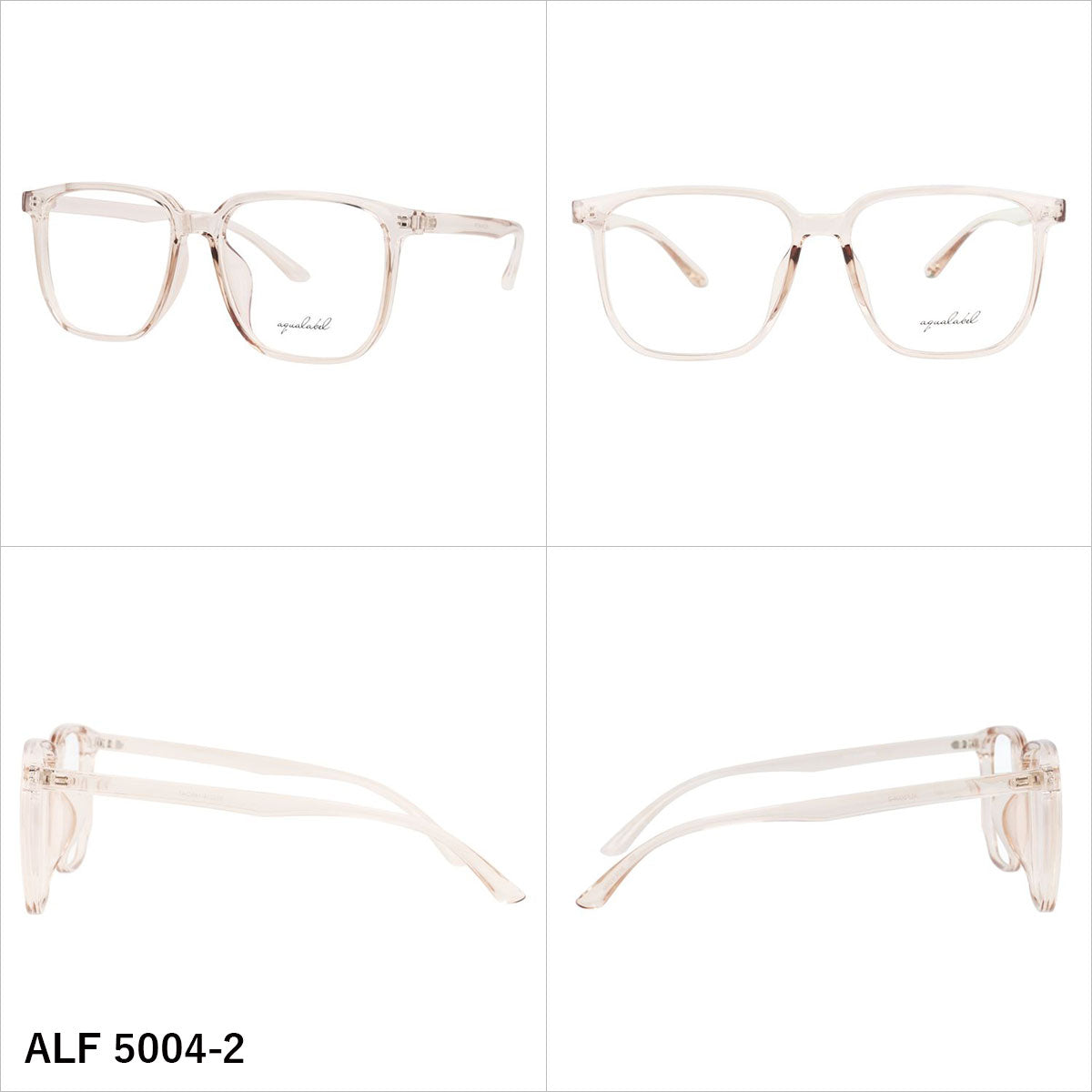 アクアレーベル メガネフレーム 伊達メガネ アジアンフィット AQUALABEL ALF 5004 55サイズ 全3カラー スクエア型 大きめ ユニセックス メンズ レディース