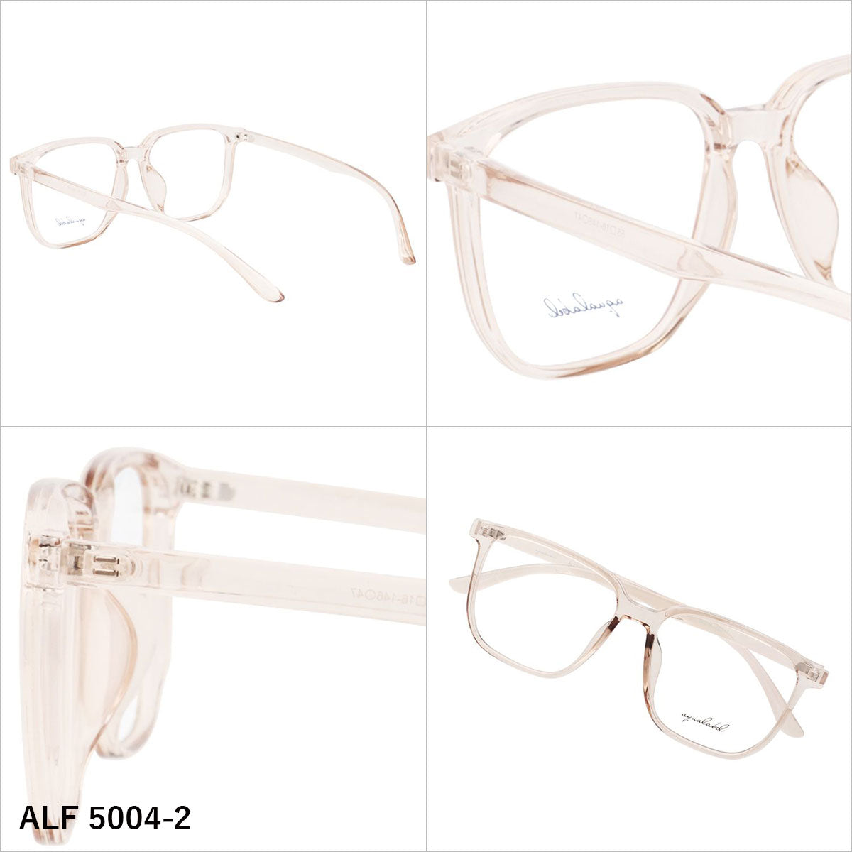 アクアレーベル メガネフレーム 伊達メガネ アジアンフィット AQUALABEL ALF 5004 55サイズ 全3カラー スクエア型 大きめ ユニセックス メンズ レディース