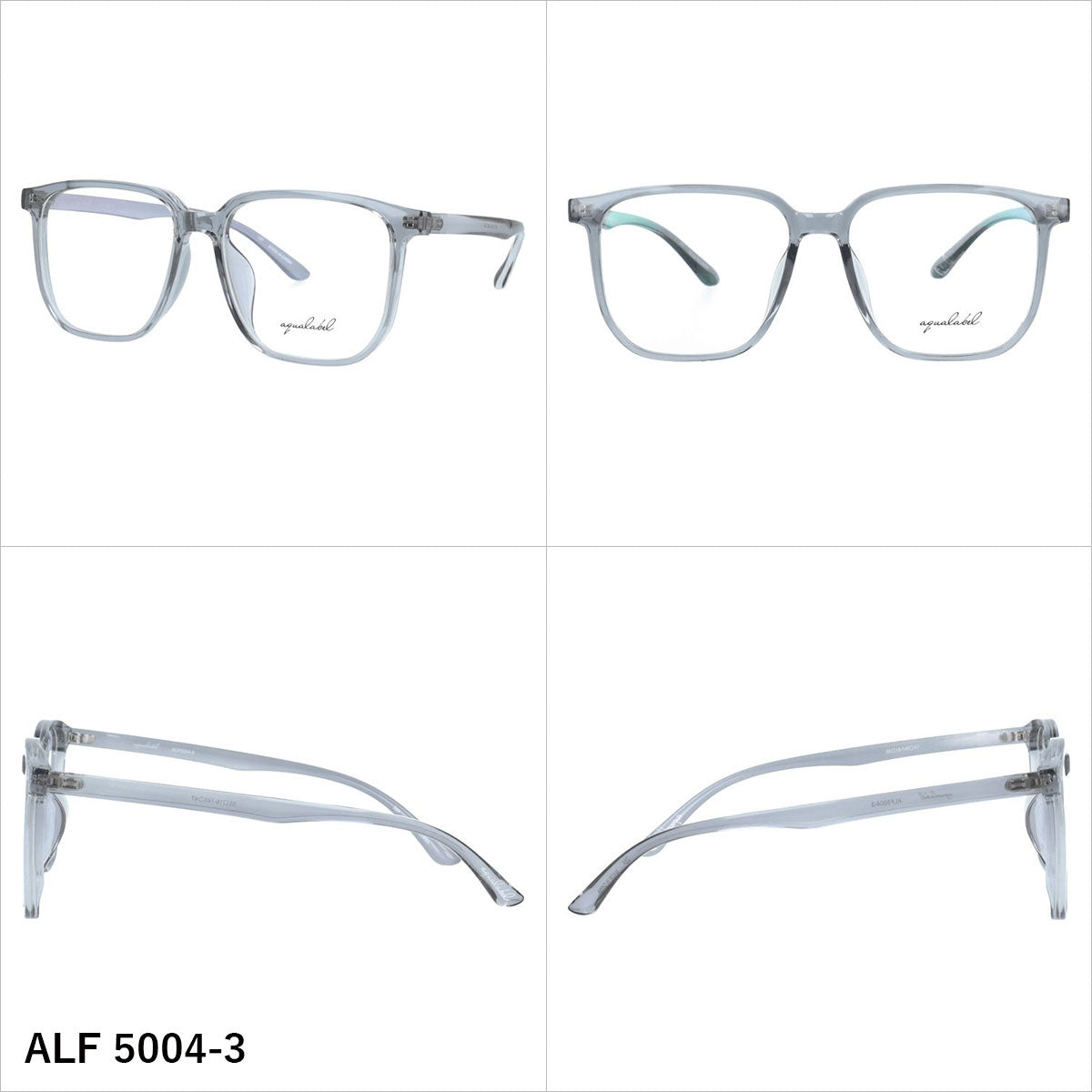 アクアレーベル メガネフレーム 伊達メガネ アジアンフィット AQUALABEL ALF 5004 55サイズ 全3カラー スクエア型 大きめ ユニセックス メンズ レディース