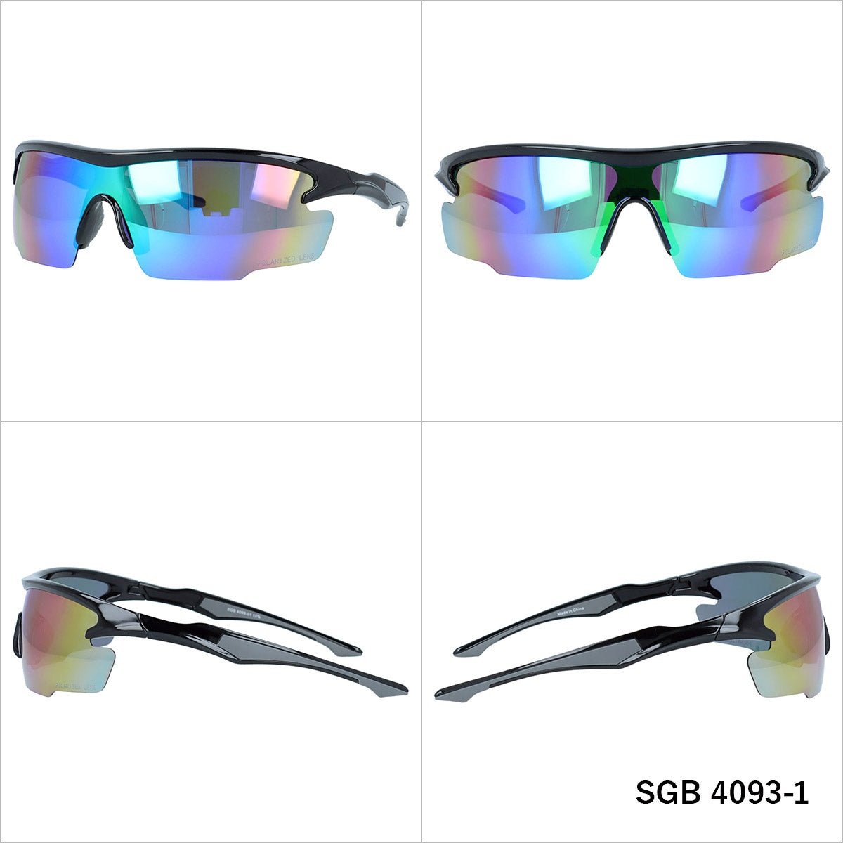 アークスタイル 偏光サングラス ミラーレンズ アジアンフィット ARC Style SGB4093 全2カラー 183サイズ スポーツ型 ポラライズド ユニセックス メンズ レディース