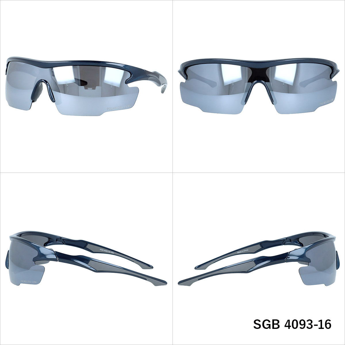 アークスタイル 偏光サングラス ミラーレンズ アジアンフィット ARC Style SGB4093 全2カラー 183サイズ スポーツ型 ポラライズド ユニセックス メンズ レディース