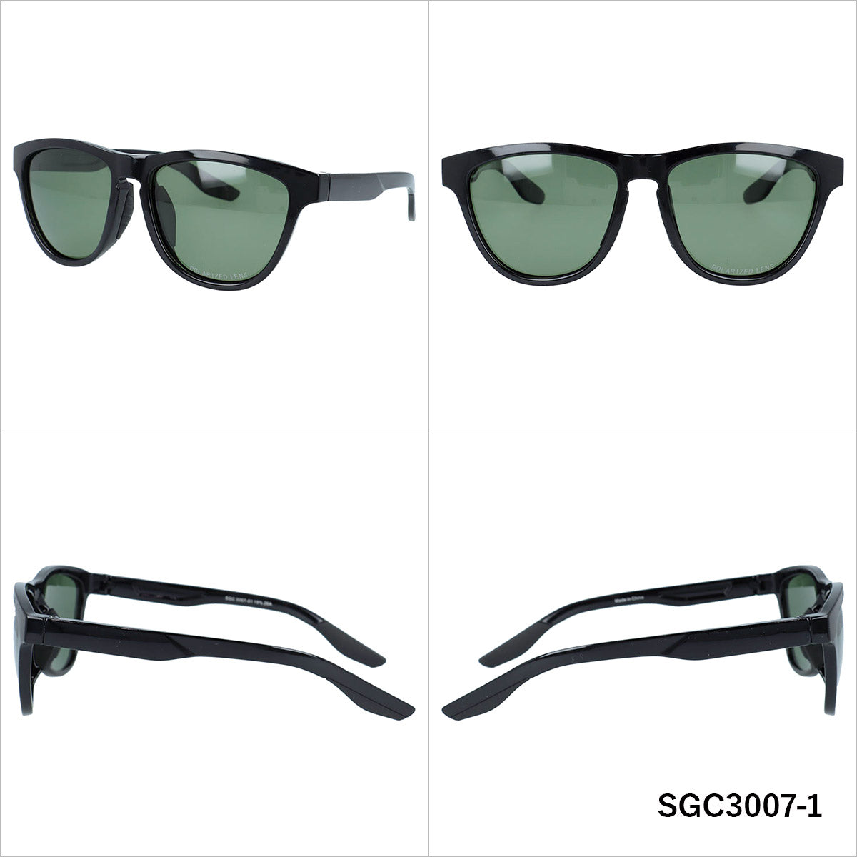 アークスタイル サングラス 偏光サングラス アジアンフィット ARC Style SGC3007 54サイズ 全2カラー ウェリントン型 乱反射をカットしクリアな視界へ ユニセックス メンズ レディース | クロブチ 黒縁