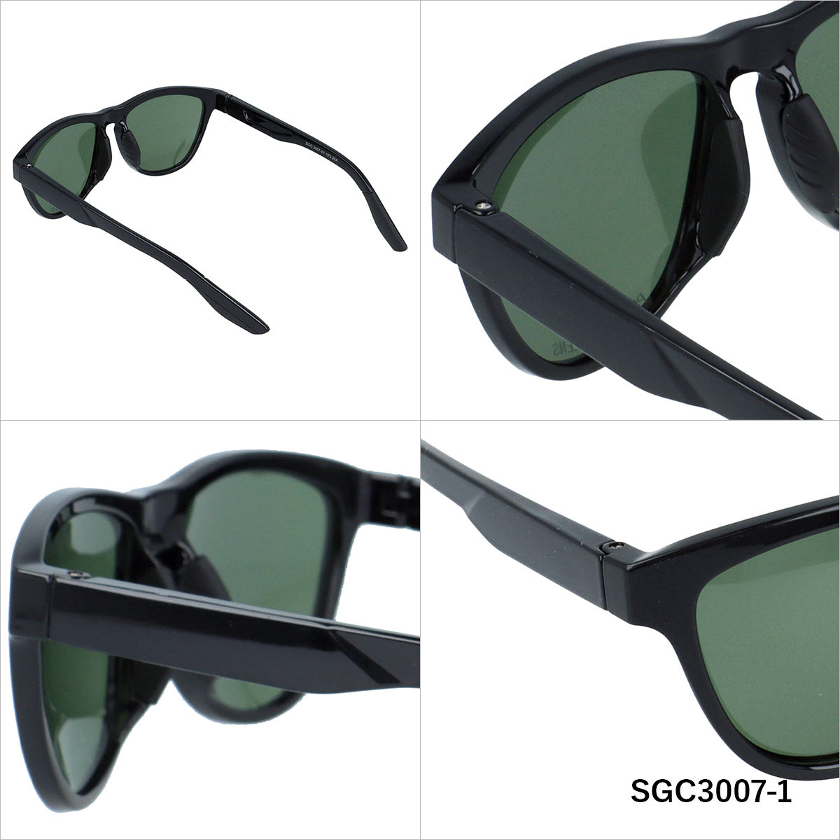 アークスタイル サングラス 偏光サングラス アジアンフィット ARC Style SGC3007 54サイズ 全2カラー ウェリントン型 乱反射をカットしクリアな視界へ ユニセックス メンズ レディース | クロブチ 黒縁