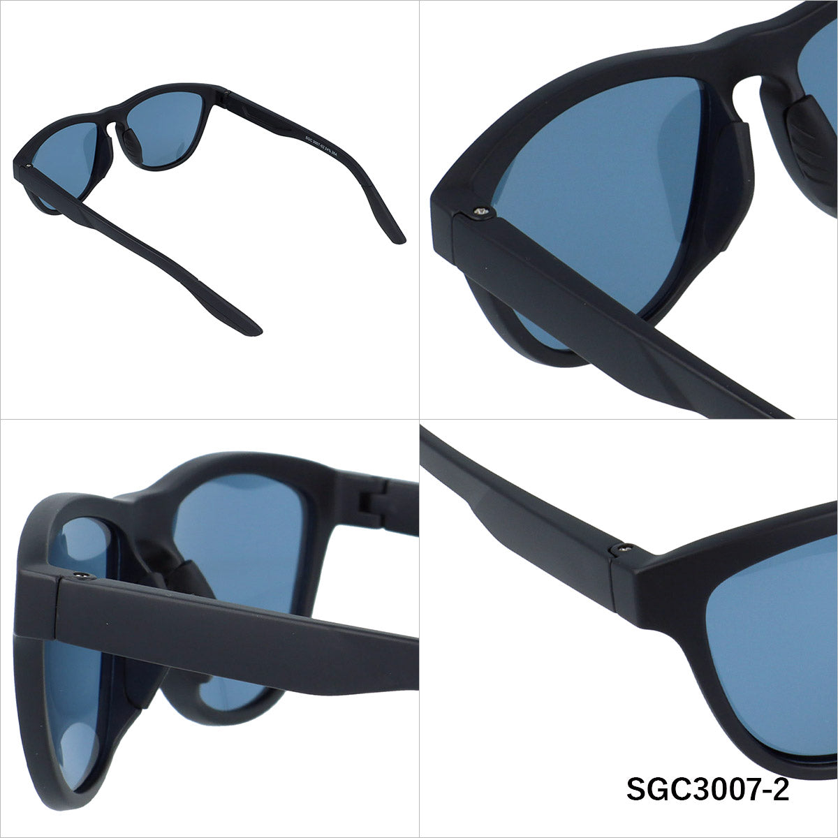 アークスタイル サングラス 偏光サングラス アジアンフィット ARC Style SGC3007 54サイズ 全2カラー ウェリントン型 乱反射をカットしクリアな視界へ ユニセックス メンズ レディース | クロブチ 黒縁