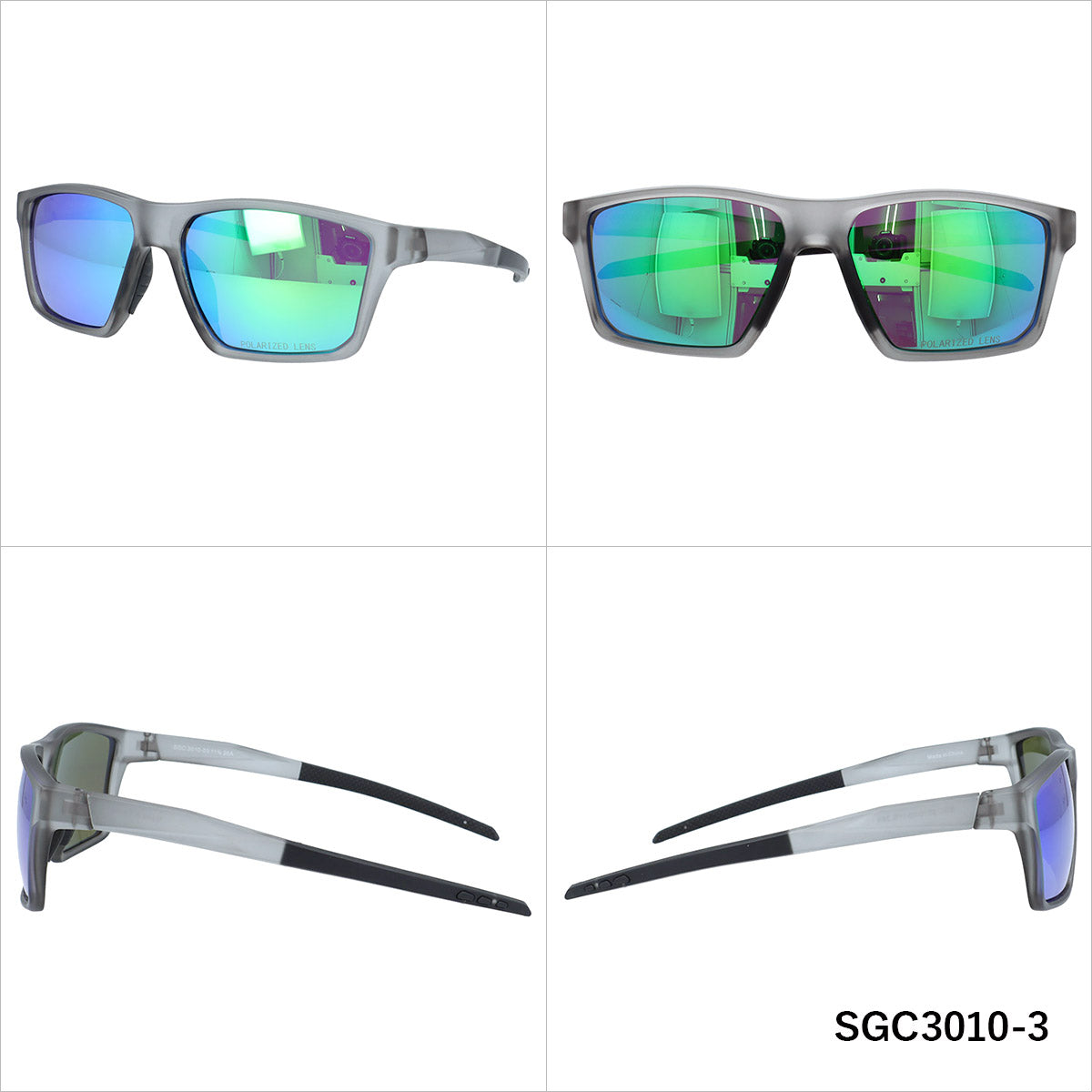 アークスタイル サングラス 偏光サングラス ミラーレンズ アジアンフィット ARC Style SGC3010 58サイズ 全2カラー ウェリントン型 乱反射をカットしクリアな視界へ ユニセックス メンズ レディース | クロブチ 黒縁