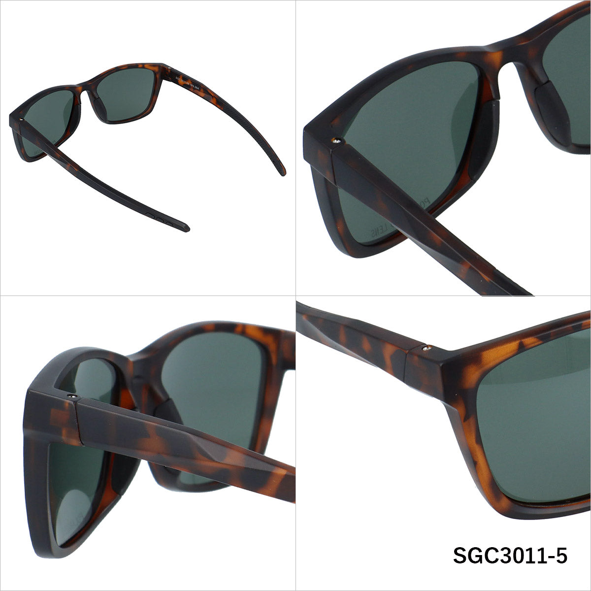 アークスタイル サングラス 偏光サングラス ミラーレンズ アジアンフィット ARC Style SGC3011 56サイズ 全2カラー ウェリントン型 乱反射をカットしクリアな視界へ ユニセックス メンズ レディース | クロブチ 黒縁 べっ甲 デミ柄 レトロ風