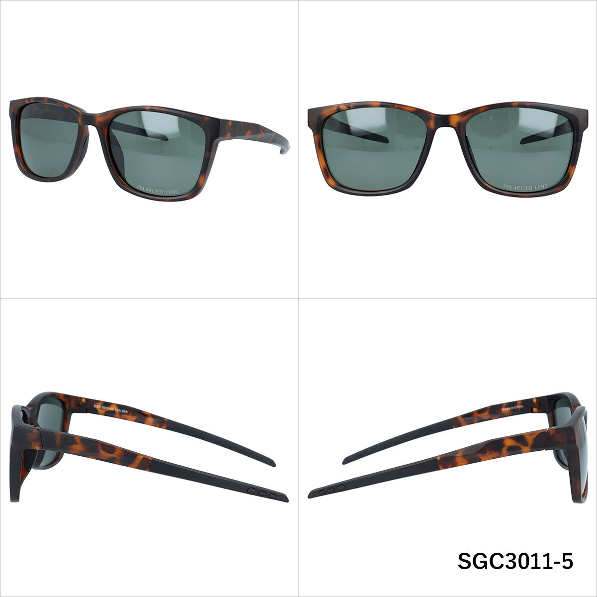 アークスタイル サングラス 偏光サングラス ミラーレンズ アジアンフィット ARC Style SGC3011 56サイズ 全2カラー ウェリントン型 乱反射をカットしクリアな視界へ ユニセックス メンズ レディース | クロブチ 黒縁 べっ甲 デミ柄 レトロ風