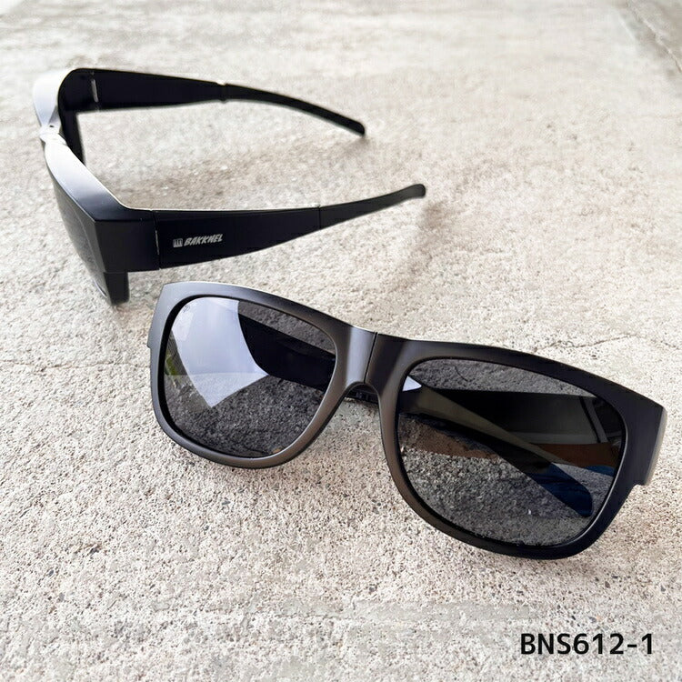 バクネル 折りたたみサングラス 専用ケースセット 偏光サングラス アジアンフィット BAKKNEL BNS612 全2カラー 57サイズ BN-FSC002-BK ウェリントン型 フォールディング ポラライズド コンパクト ユニセックス レディース メンズ 大きめサイズ ビッグシルエット