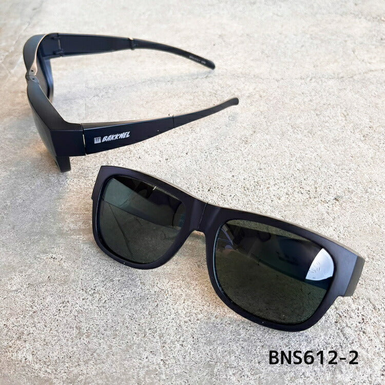 バクネル 折りたたみサングラス 専用ケースセット 偏光サングラス アジアンフィット BAKKNEL BNS612 全2カラー 57サイズ BN-FSC002-BK ウェリントン型 フォールディング ポラライズド コンパクト ユニセックス レディース メンズ 大きめサイズ ビッグシルエット
