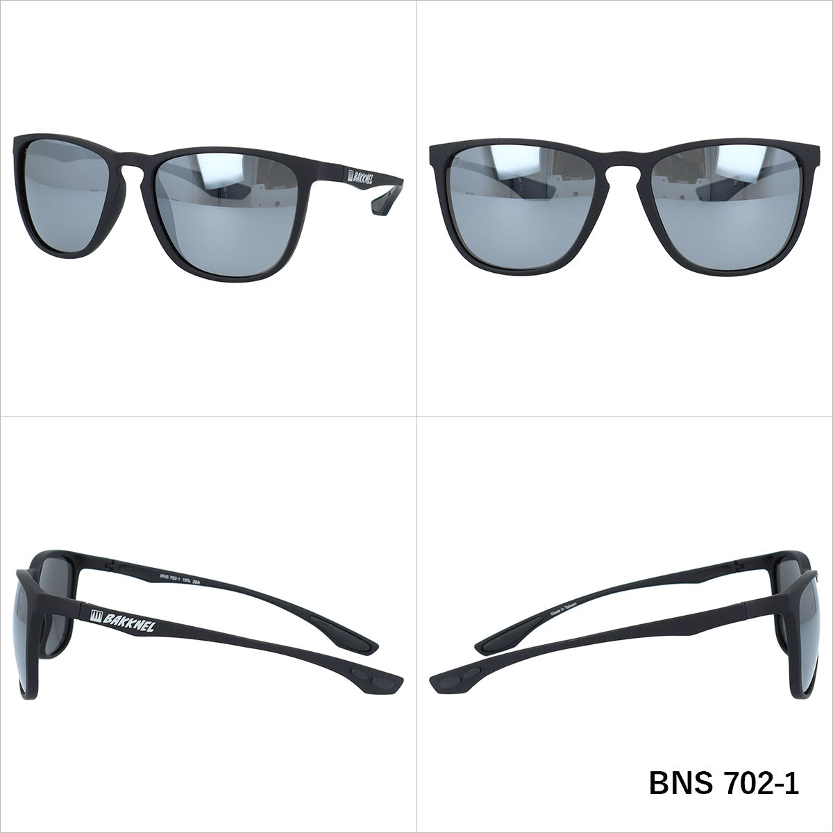 バクネル サングラス 偏光サングラス ミラーレンズ アジアンフィット BAKKNEL BNS702 56サイズ 全3カラー ウェリントン型 乱反射をカットしクリアな視界へ ユニセックス メンズ レディース | クロブチ 黒縁