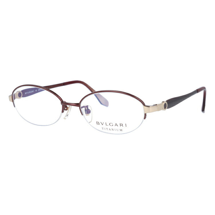 【訳あり】ブルガリ 眼鏡 伊達メガネ対応 BV2115T-4051 53 WINE RED ワインレッド オーバル ハーフリム レディース ラッピング無料 【海外正規品】