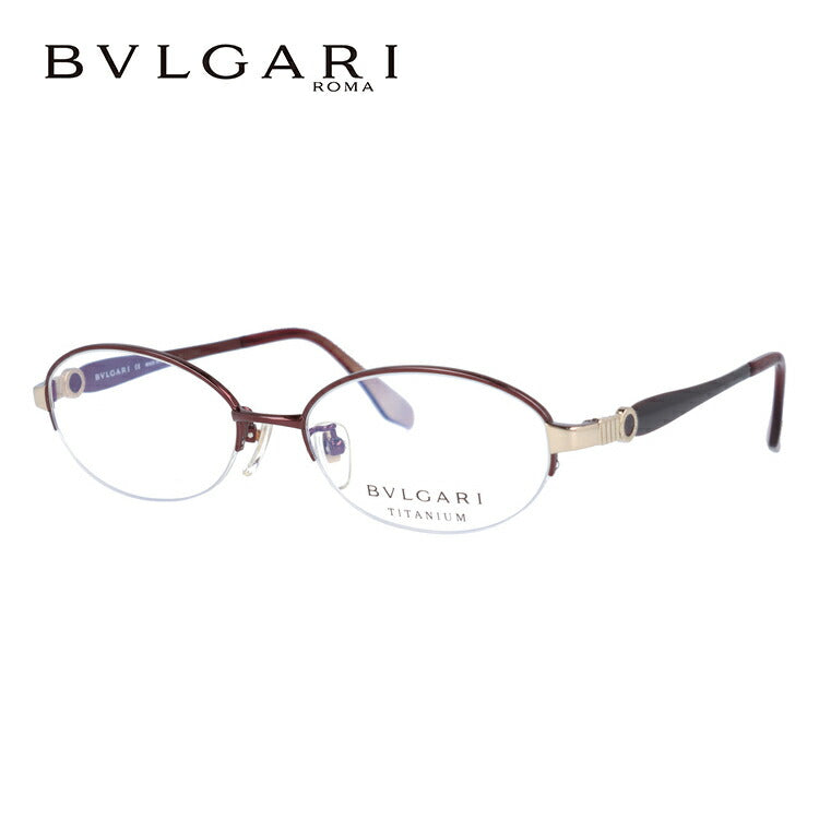 【訳あり】ブルガリ 眼鏡 伊達メガネ対応 BV2115T-4051 53 WINE RED ワインレッド オーバル ハーフリム レディース ラッピング無料 【海外正規品】
