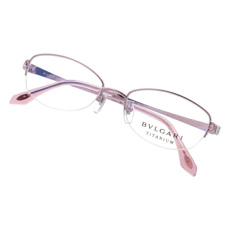 【国内正規品】ブルガリ 眼鏡 伊達メガネ対応 BV2110T 4069 51 チタニウム ピンク/クリア オーバル レディース ラッピング無料
