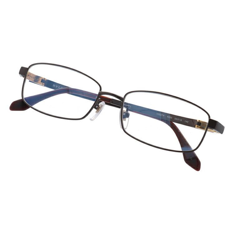 【国内正規品】メガネ 度付き 度なし 伊達メガネ 眼鏡 ブルガリ BVLGARI BV1033TK 4055 53 ブラウン レディース スクエア型 UVカット 紫外線 ラッピング無料
