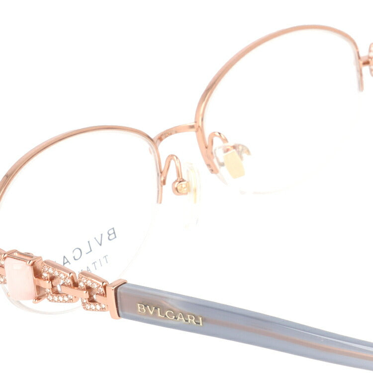 【訳あり・店頭展示品/外箱なし】【国内正規品】ブルガリ メガネ フレーム 眼鏡 BVLGARI BV2183BD 496 54サイズ オーバル型 ブランド メンズ レディース アイウェア UVカット ギフト対応 ハーフリム ラインストーン ラッピング無料