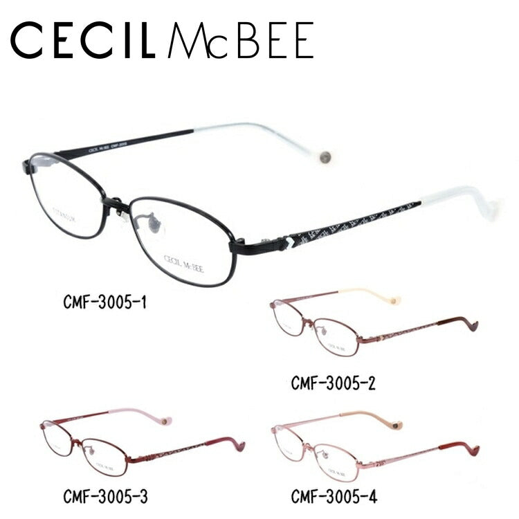 メガネ 眼鏡 度付き 度なし おしゃれ CECIL McBEE セシルマクビー CMF 3005 全4色 52サイズ レディース 女性 UVカット 紫外線 ブランド サングラス 伊達 ダテ｜老眼鏡・PCレンズ・カラーレンズ・遠近両用対応可能 ラッピング無料