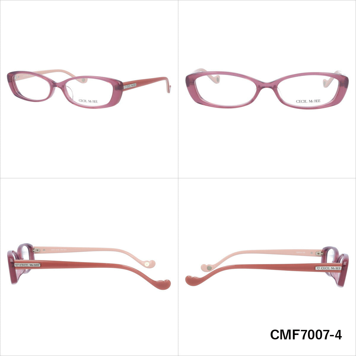 メガネ 眼鏡 度付き 度なし おしゃれ CECIL McBEE セシルマクビー CMF 7007 全4色 52サイズ レディース 女性 UVカット 紫外線 ブランド サングラス 伊達 ダテ｜老眼鏡・PCレンズ・カラーレンズ・遠近両用対応可能 ラッピング無料