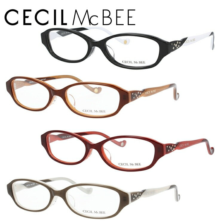 メガネ 眼鏡 度付き 度なし おしゃれ CECIL McBEE セシルマクビー CMF 7017 全4色 52サイズ オーバル型 レディース 女性 UVカット 紫外線 ブランド サングラス 伊達 ダテ｜老眼鏡・PCレンズ・カラーレンズ・遠近両用対応可能 ラッピング無料