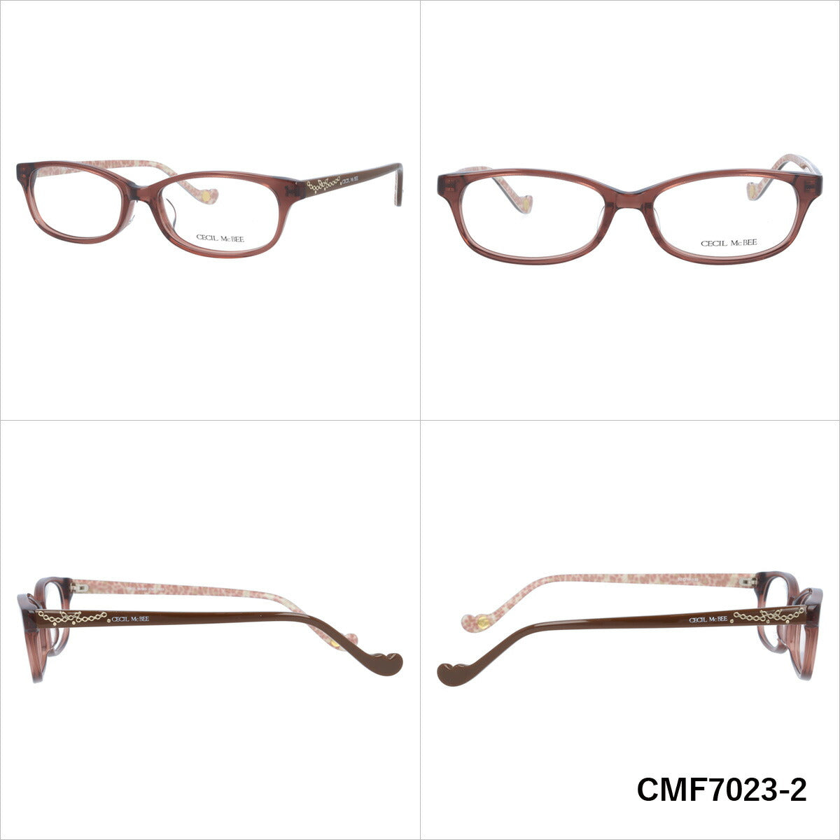 メガネ 眼鏡 度付き 度なし おしゃれ CECIL McBEE セシルマクビー CMF 7023 全4色 52サイズ スクエア型 レディース 女性 UVカット 紫外線 ブランド サングラス 伊達 ダテ｜老眼鏡・PCレンズ・カラーレンズ・遠近両用対応可能 ラッピング無料