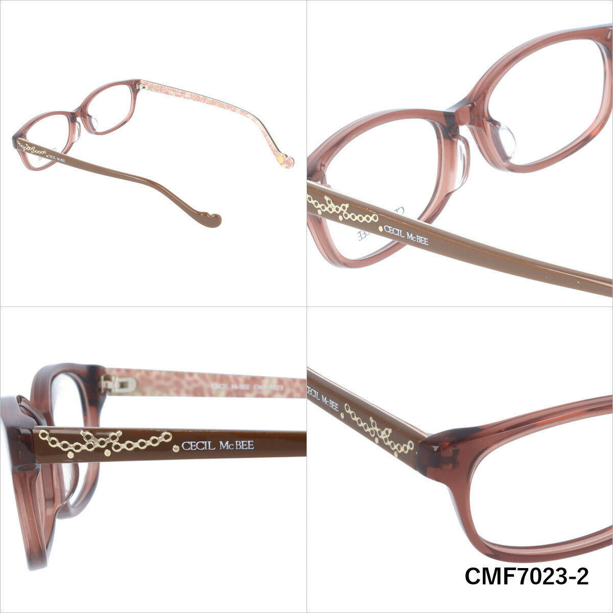 メガネ 眼鏡 度付き 度なし おしゃれ CECIL McBEE セシルマクビー CMF 7023 全4色 52サイズ スクエア型 レディース 女性 UVカット 紫外線 ブランド サングラス 伊達 ダテ｜老眼鏡・PCレンズ・カラーレンズ・遠近両用対応可能 ラッピング無料