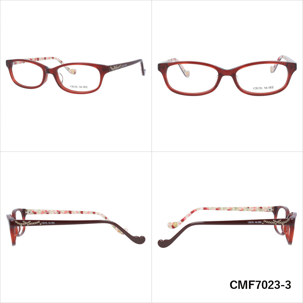 メガネ 眼鏡 度付き 度なし おしゃれ CECIL McBEE セシルマクビー CMF 7023 全4色 52サイズ スクエア型 レディース 女性 UVカット 紫外線 ブランド サングラス 伊達 ダテ｜老眼鏡・PCレンズ・カラーレンズ・遠近両用対応可能 ラッピング無料